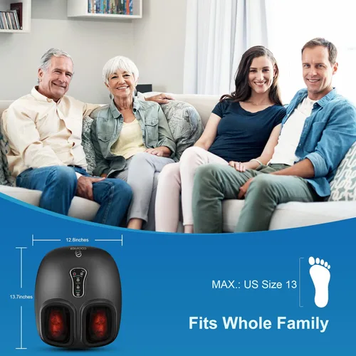 Vista 5 de COMFIER Shiatsu - Masajeador de pies con calor, vibración, máquina de masaje de pies de compresión rodante para fascitis plantar, tapete de masaje