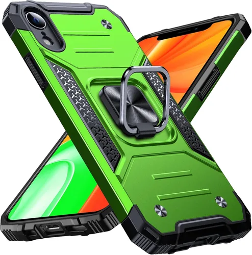 Vista 54 de Anqrp Funda resistente para iPhone 6/7/8/SE/SE2 con soporte de anillo mejorado y agarre, grado militar, a prueba de golpes, resistente y robusta