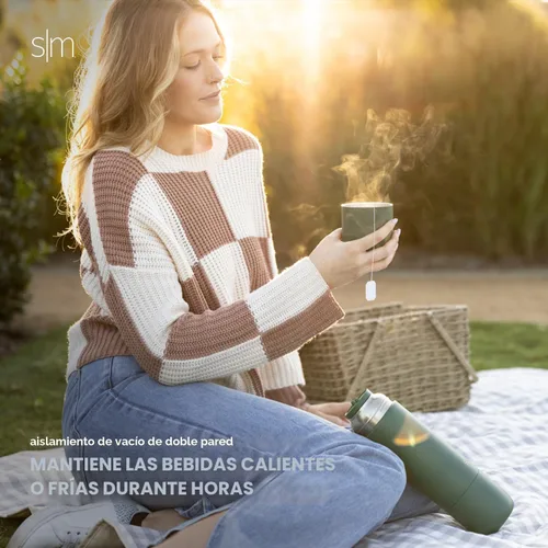 Vista 7 de Simple Modern Botella de Bebida Caliente Aislada de 36oz con 2 Tazas Termo de Café de Viaje para Bebidas Calientes Tapa de Girar y Verter