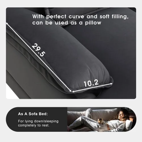 Vista 6 de Sofá modular en forma de U de 109.8 pulgadas con almohadas para la cintura, sofá simétrico tapizado de 6 asientos, sofá cama con diván, color gris
