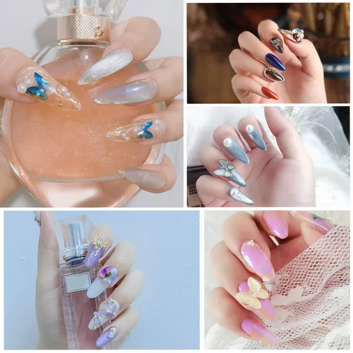 Vista 6 de FEBSNOW 1000 piezas de puntas de uñas acrílicas francesas tipo ataúd/bailarina, uñas artificiales de cobertura media, 10 tamaños, con estuches