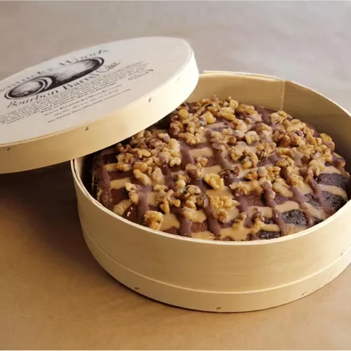 Vista 4 de Kentucky Woods Bourbon Barrel Cake (5 pulgadas) – 1 a 2 porciones – Auténtico postre Bourbon de Kentucky