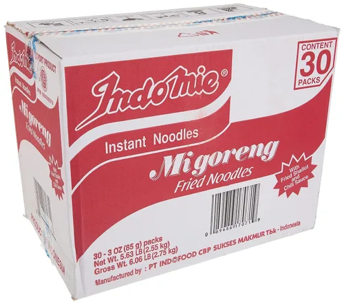 Vista 3 de Indomie Mi Goreng - Fideos salteados instantáneos, certificado Halal, producto de sabor original de Indonesia The Famous One - 90 onzas