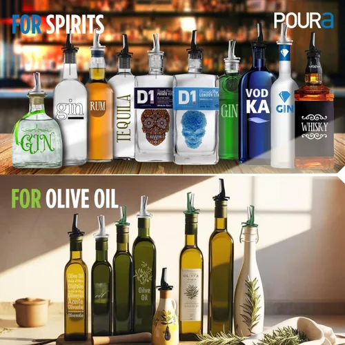 Vista 4 de Boquillas para botellas de aceite de oliva sin BPA, boquilla dispensadora de aceite de oliva a prueba de fugas con apertura y cierre higiénico