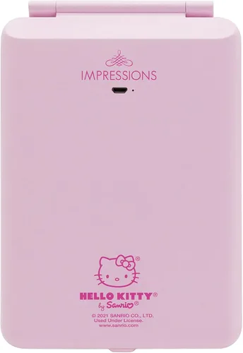 Vista 5 de Impressions Vanity Hello Kitty Touch Pad - Mini espejo de maquillaje tricolor con cubierta abatible y tira LED, espejo de tocador de viaje con Animal