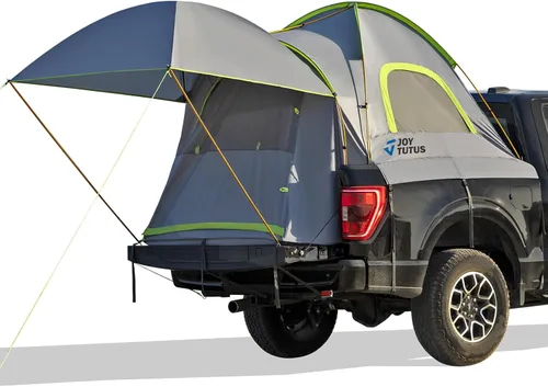 Vista 13 de JOYTUTUS Tienda de campaña para camioneta, tienda de campaña portátil con toldo para lluvia, tienda de campaña para camioneta para 5.0'-5.2
