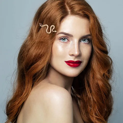 Vista 3 de Pinzas para el pelo de serpiente, 4 piezas, horquilla de serpiente, clips de boda, joyería de metal dorado, patrón geométrico, pasadores, aleación