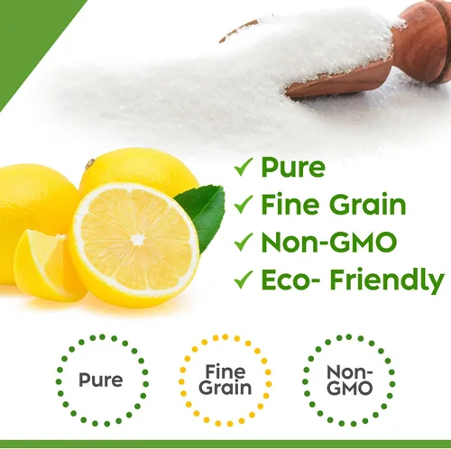 Vista 3 de Green Piece® Ácido cítrico 100% puro, grano medio, 100% natural, 16 onzas, bolsa resellable hecha