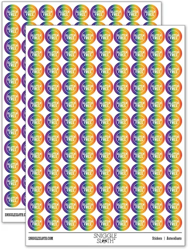 Vista 8 de Más de 200 pegatinas redondas sin gluten, acabado brillante, tamaño de 0.50 pulgadas, color negro