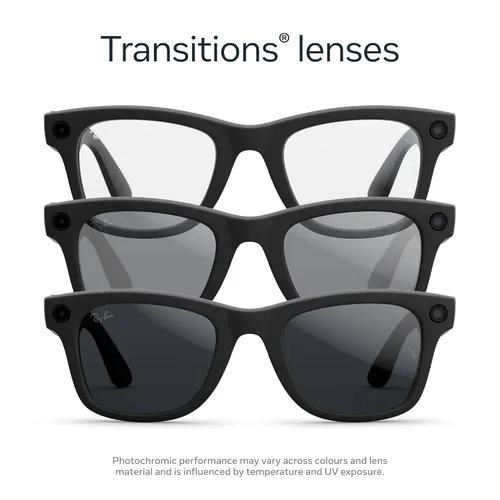 Vista 5 de Ray-Ban Meta (Gen 2) Wayfarer Grande, negro mate, lentes Transitions® Grey Negro mate/gris de transición