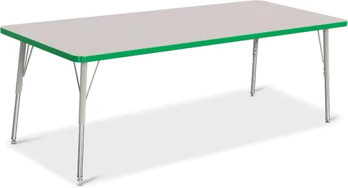 Vista 58 de Berries Mesa rectangular para actividades, altura A, Gris/Negro/Negro, 1