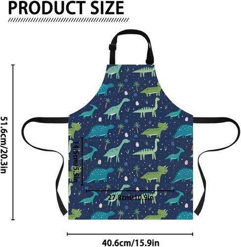 Vista 6 de Cozeyat Delantales de cocina para niños y niñas, delantales de pintura con bolsillos, delantales ligeros con correa ajustable