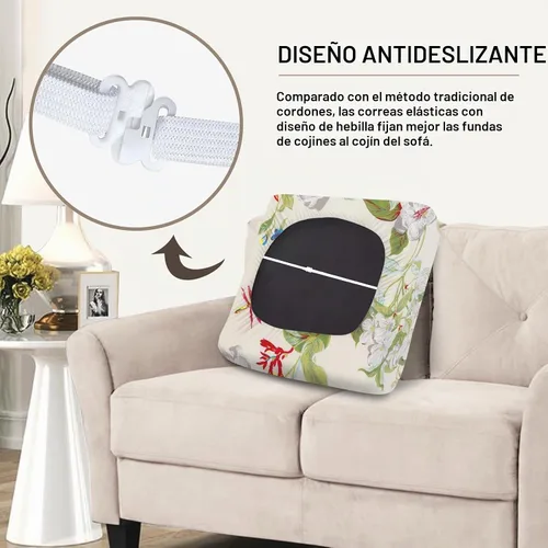 Vista 5 de SearchI Fundas de cojín elásticas impresas para sofá, fundas de cojín de repuesto para sofá, protector de muebles suave con parte inferior elástica