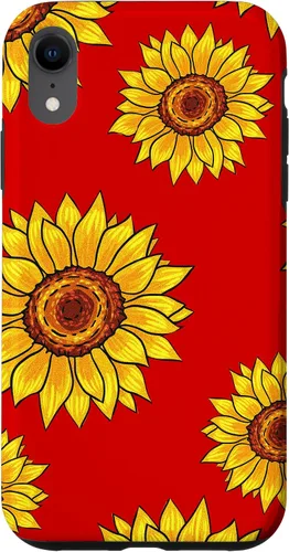 Vista 25 de Patrón de girasol en rojo vintage floral flor mujeres regalo caso para iPhone 17