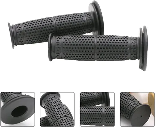 Vista 5 de PartyKindom 1 par de empuñaduras de goma para manillar de motocicleta para mayor comodidad y control compatibles con varios modelos