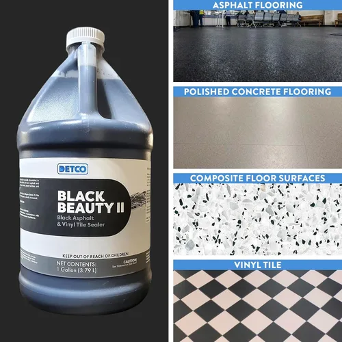Vista 5 de Black Beauty II - Sellador de suelo para asfalto y baldosas de vinilo, sellador negro de secado rápido, restaura el color, sella el desgaste