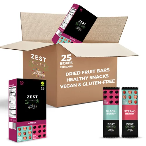 Vista 9 de Barras de fruta seca de Zest Delites, aperitivos de cuero de fruta, paquete de aperitivos saludables para adultos y niños, Lavashak, vegano, tiras