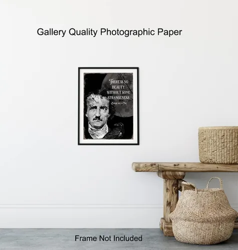 Vista 8 de Edgar Allan Poe - Decoración gótica de The Raven Spooky espeluznante y aterrador arte de pared - Póster gótico impreso - Bruja pagana Wicca, regalos