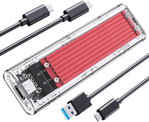 Vista 8 de ORICO Carcasa M.2 NVMe SSD, USB 3.2 Gen 2 (10 Gbps), carcasa de adaptador de unidad de estado sólido externa transparente para 2280 2260 2242 2230
