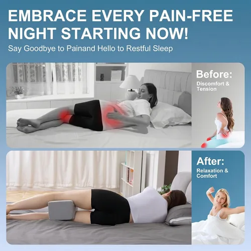 Vista 8 de UJPFEO Almohada de rodilla para personas que duermen de lado, almohada refrescante de espuma viscoelástica para dormir entre las rodillas, almohada