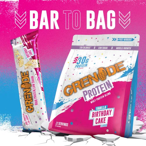 Vista 7 de Barrita de proteínas Carb Killa de Grenade, alto contenido en proteínas y bajas en azúcar, 12 x 60 g - Pastel de cumpleaños
