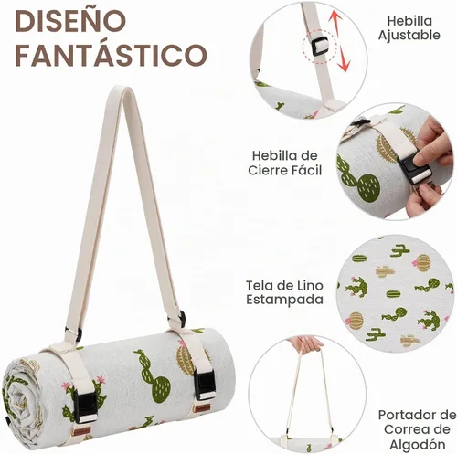 Vista 2 de WILLOW WEAVE Mantas de picnic lavables Alfombra de playa sin arena impermeable Mantas de camping Mantas de emergencia Accesorios de cestas