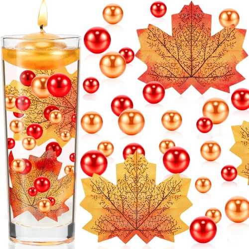Vista 8 de Jetec 116 piezas de relleno de jarrón de Acción de Gracias, perlas sintéticas para relleno de jarrón, centros de mesa de otoño para decoración