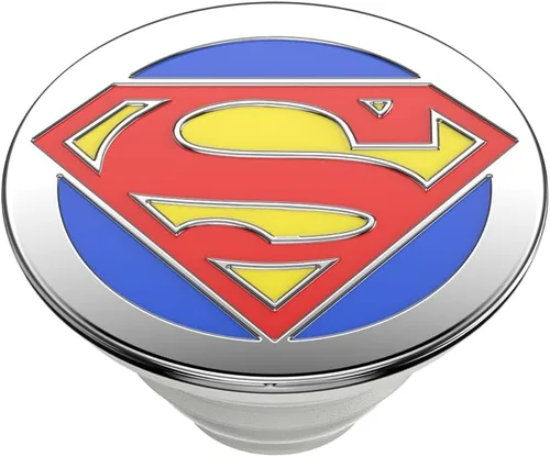 Vista 4 de PopSockets Agarre para teléfono con soporte expandible, empuñaduras de CC esmaltadas - Esmalte Superman