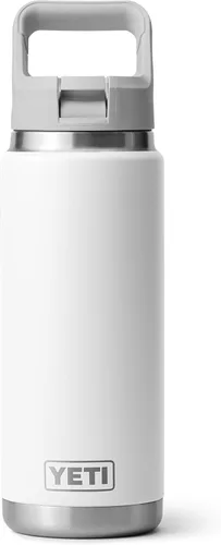 Vista 36 de YETI Rambler Botella de 26 onzas, aislada al vacío, de acero inoxidable, con tapa de popote a juego Rojo rescate