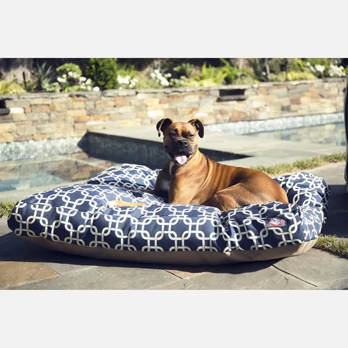 Vista 5 de Majestic Pet Products - Cama rectangular extragrande para perros y mascotas, para interiores y exteriores, con funda extraíble y lavable Gris