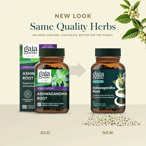 Vista 6 de Gaia Herbs Raíz de Ashwagandha - Suplemento para aliviar el estrés y apoyar el sueño - Apoya niveles de energía equilibrados y perspectiva positiva*