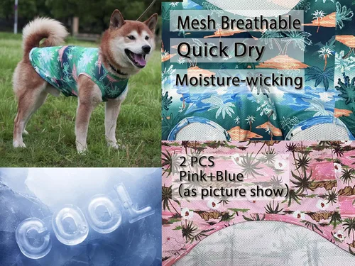 Vista 2 de Camisas hawaianas para perros, camisetas transpirables de malla de secado rápido para el verano, para niños pequeños, hembras, cachorros, chihuahua
