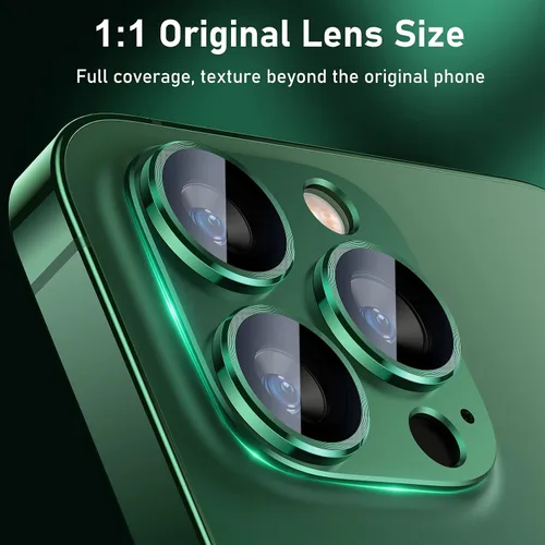 Vista 6 de UniqueMe - Protector de lente de cámara para iPhone 13 Pro/13 Pro Max, color verde alpino