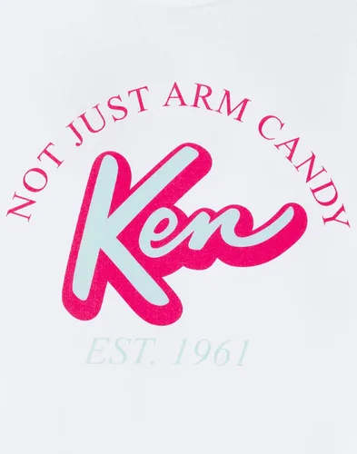 Vista 6 de Barbie Camiseta blanca para hombre Ken Not Just Arm Candy Graphic Tee Camiseta blanca de manga corta para hombre Regalo de película novedosa