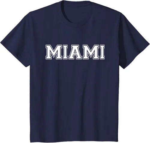 Vista 52 de Camiseta de regalo deportiva estilo universitario Miami Florida, Negro, S
