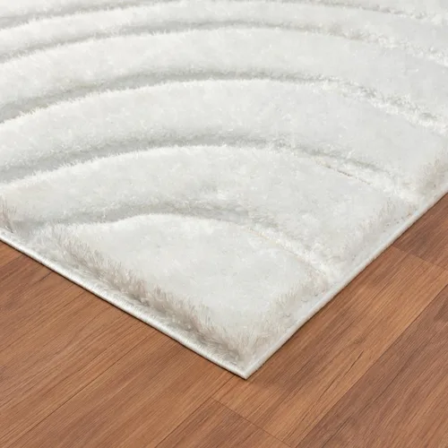 Vista 5 de LUXE WEAVERS - Alfombra moderna geométrica de pelo largo, color crema, 5 x 7