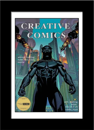 Vista 9 de Creative Picture Frames [8x12bk-b] Marco de cómic para coleccionistas con alfombrilla negra, inserto para cómic de 6.6 x 10.1 pulgadas con soporte