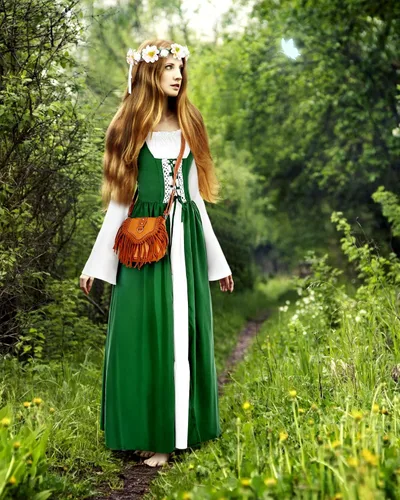 Vista 5 de Jeyiour Conjunto de accesorios de disfraz de hada renacentista para mujer, disfraz medieval con orejas de elfo y diadema