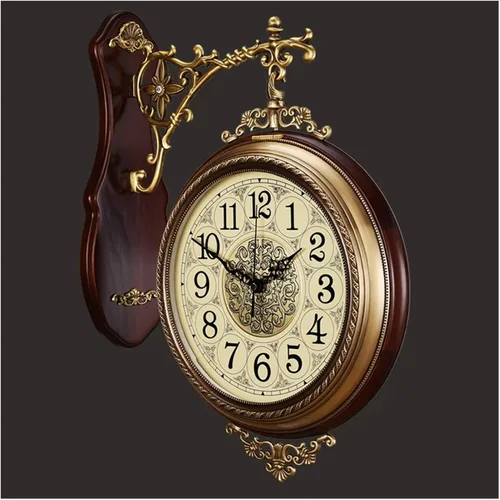 Vista 3 de Wall Clock Double Sided Clock Double Sided Quartz Wall Clock Simple Copper Art Wall Clock Creative Reloj Pared Decorativo Home Decoration-Style2-20