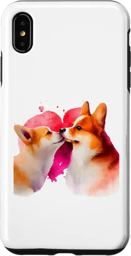 Vista 7 de Funda para iPhone 15 Two Loving Corgis In Love Heart para perro Corgi