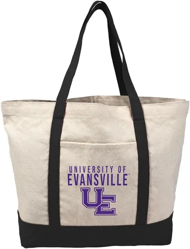 Vista 362 de Campus Lab Bolsa de lona con logotipo primario colegiado con bolsillo externo, bolsa de hombro reutilizable para ir de compras, playa Águilas A&m