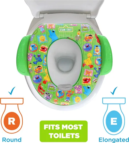 Vista 6 de Sesame Street "Framed Friends" - Asiento suave para ir al baño y asiento de entrenamiento para ir al baño, cojín suave, entrenamiento para ir al