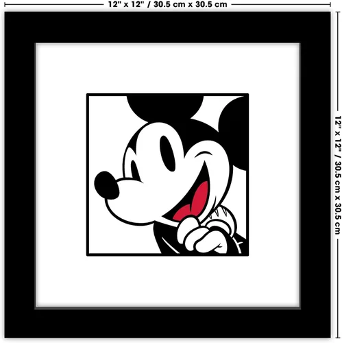 Vista 7 de Trends International Gallery Pops Disney Mickey Mouse - Póster artístico de pared sonriente, 12 x 12 pulgadas, versión enmarcada en negro