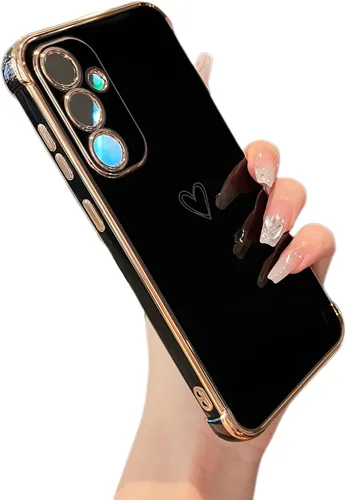 Vista 23 de ZTOFERA Funda diseñada para Google Pixel 7a, bonito diseño de corazones de amor con borde chapado y protección de lente de cámara, para Google Pixel