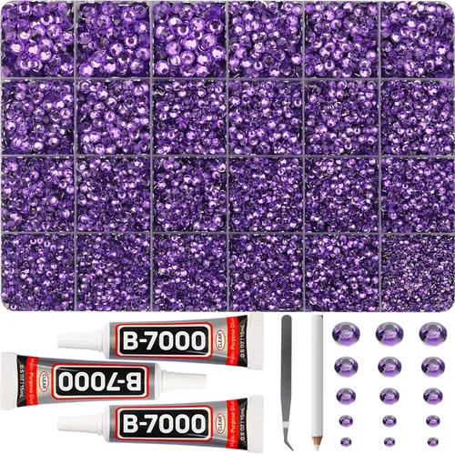 Vista 38 de 11000Pcs Silver Clear Rhinestones Bedazzling Kit, Bedazzled Gems Flatback