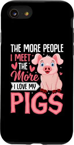 Vista 13 de iPhone 15 The More People I Meet the More I Love My Pigs Animal Lover Case