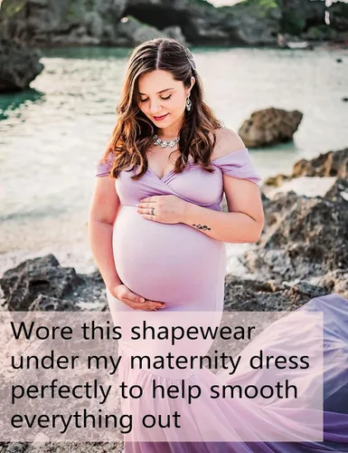 Vista 2 de Ropa moldeadora de maternidad de alta calidad "Baby Bump", ropa interior de embarazo de cintura alta a medio muslo que evita rozaduras, soporte