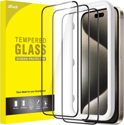 Vista 24 de JETech Protector de pantalla para iPhone SE 3/2, iPhone 8/7, negro, paquete de 3