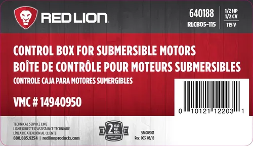 Vista 7 de Red Lion RLCB05-115 1/2-HP Caja de control VMC de 115 voltios para bomba de pozo, gris, 640188