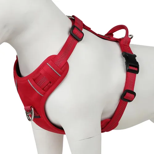 Vista 15 de Plutus Pet Arnés sin tirones para perro, arnés reflectante ajustable con asa, a prueba de escapes, acolchado suave para perros pequeños, medianos